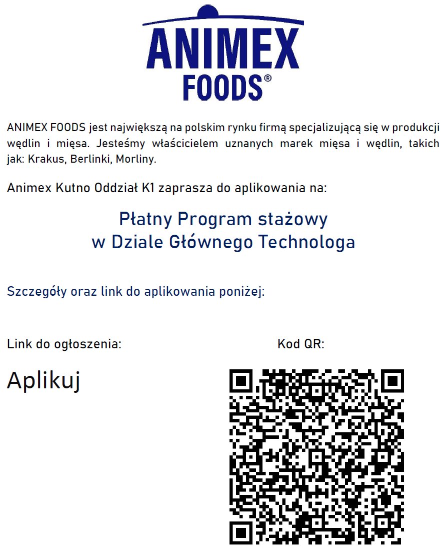 Oferta pracy w firmie Animex