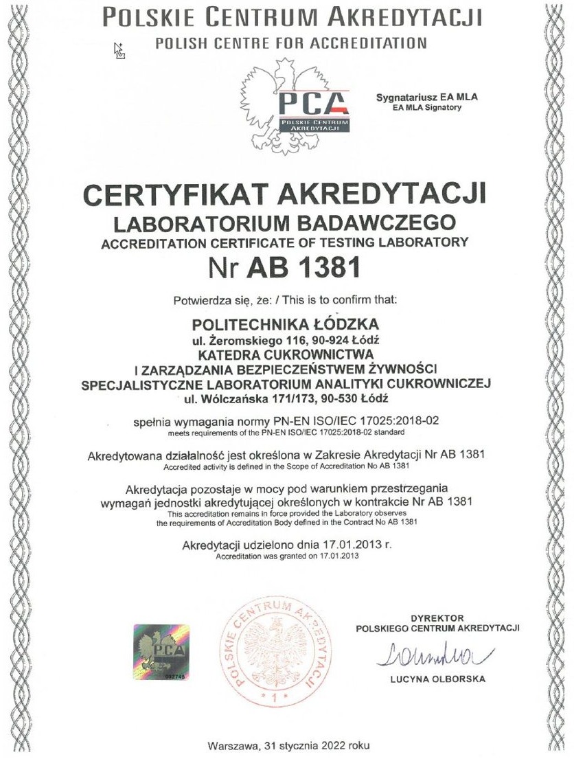 certyfikat akredytacji