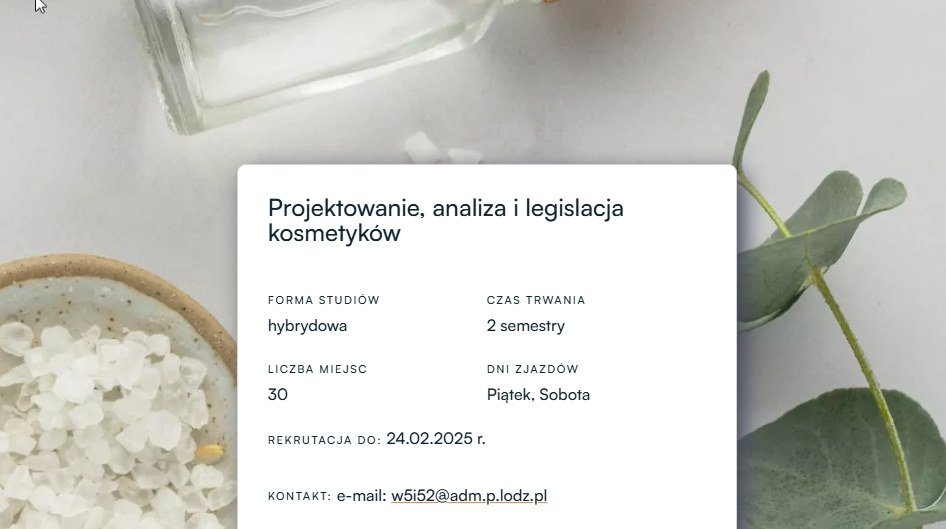 Projektowanie, analiza i legislacja kosmetyków