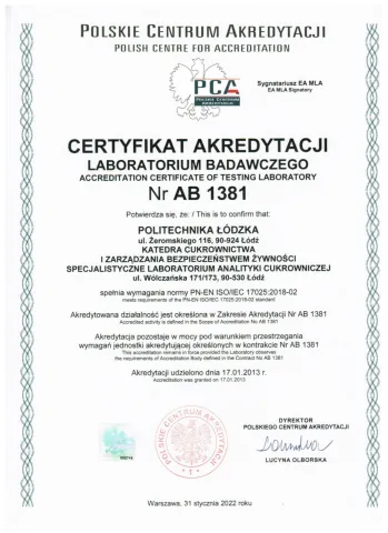 Certyfikat akredytacji