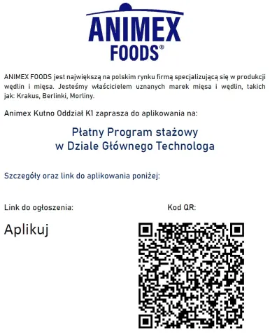 Oferta pracy w firmie Animex